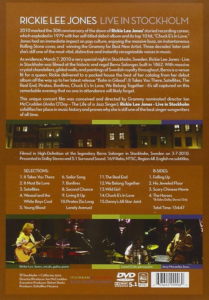 Amazon.com: Live In Stockholm : Rickie Lee Jones: Movies & TV